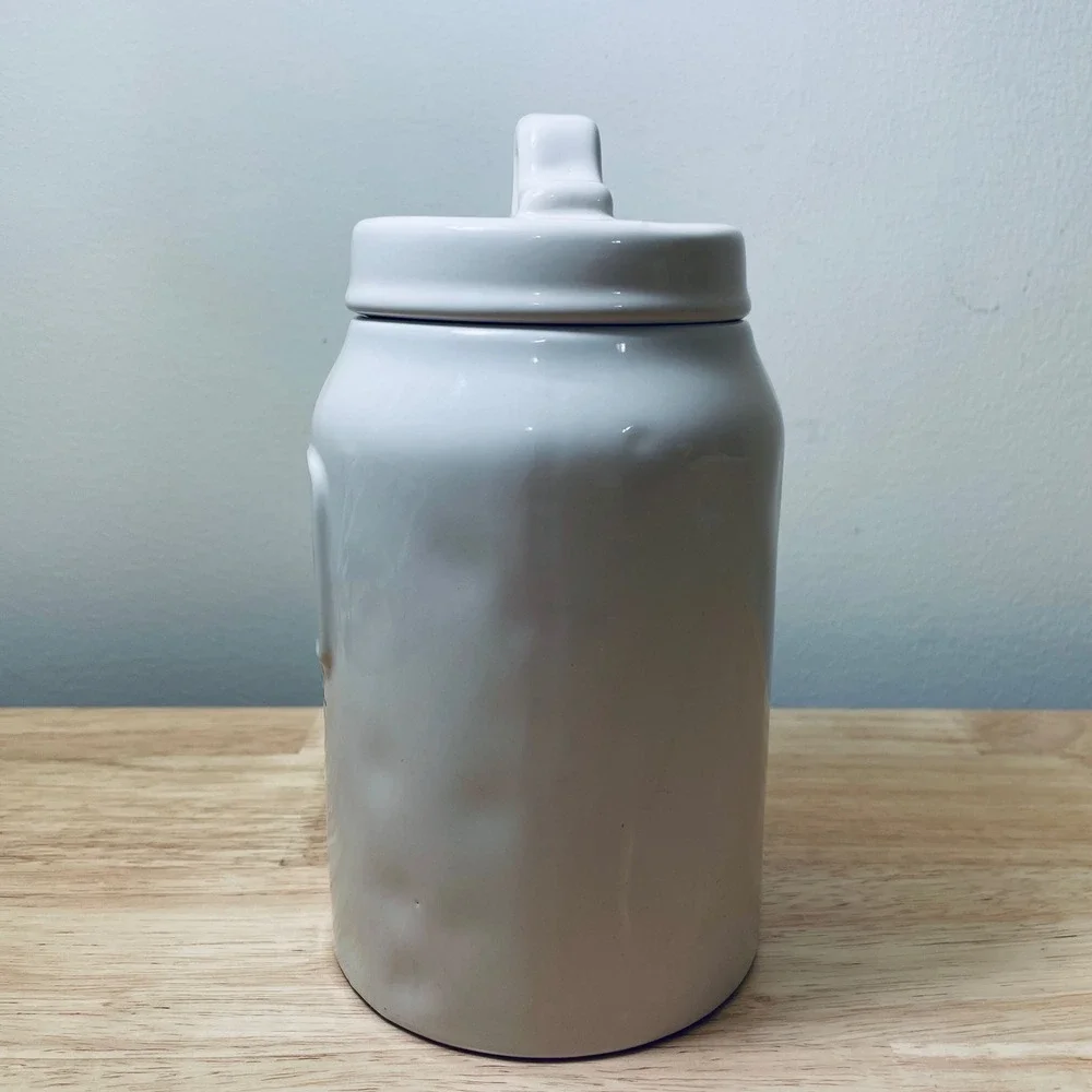 Rae Dunn Good Dog Ceramic Pet Treat Canister White Bone Stoneware Jar with Lid